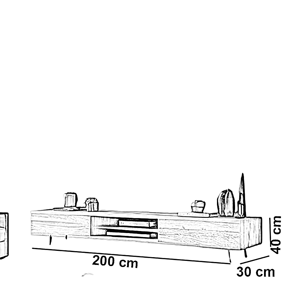 ترابيزة تليفزيون خشب ام دي اف، 200*30*40 سم