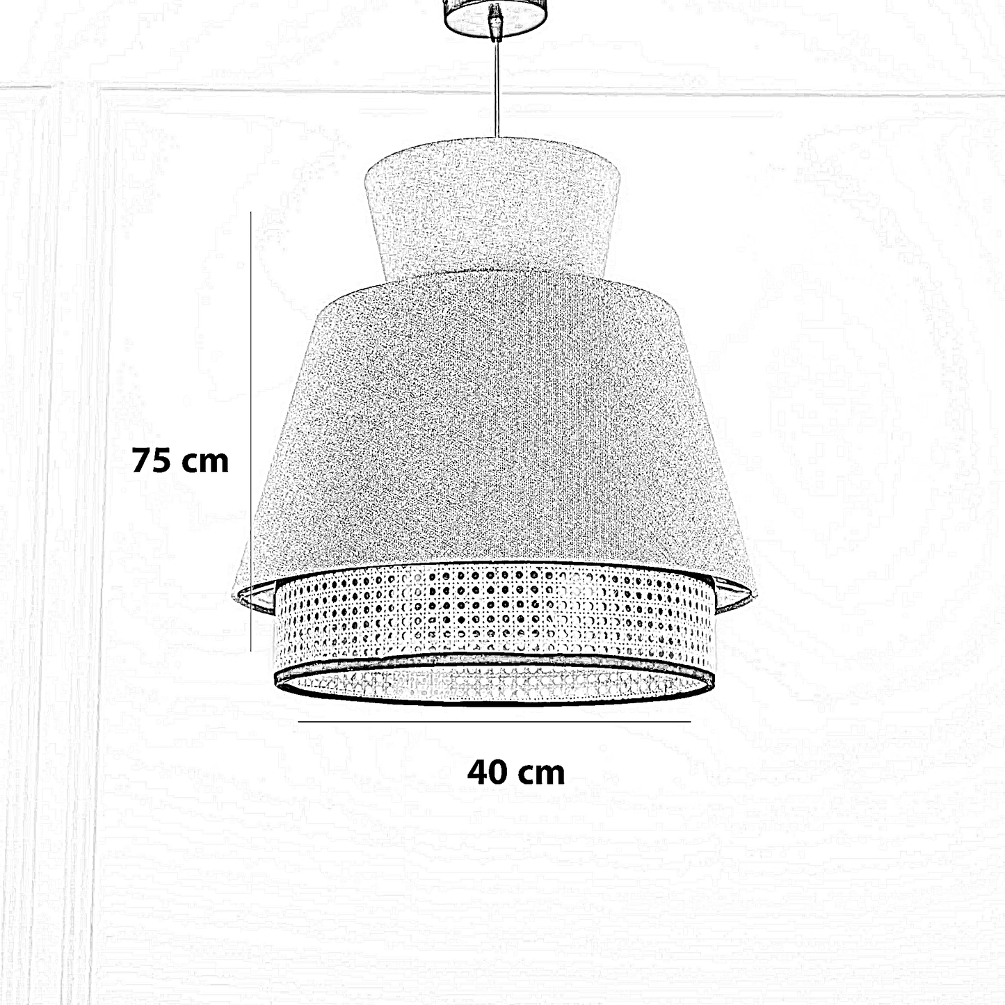 نجفة راتان، 40*75 سم