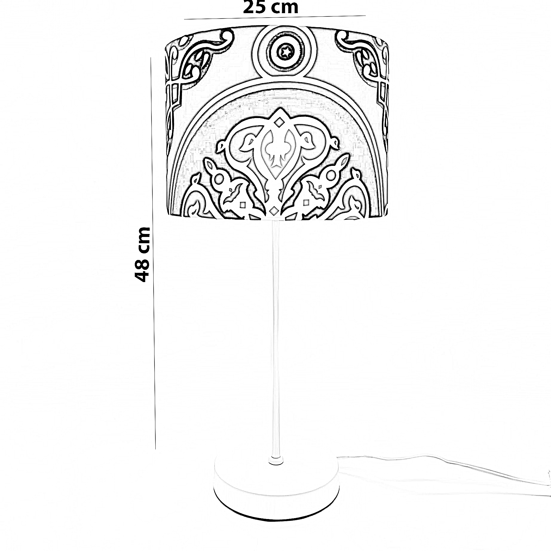 أباجورة رمضانية قماش، 25*48 سم