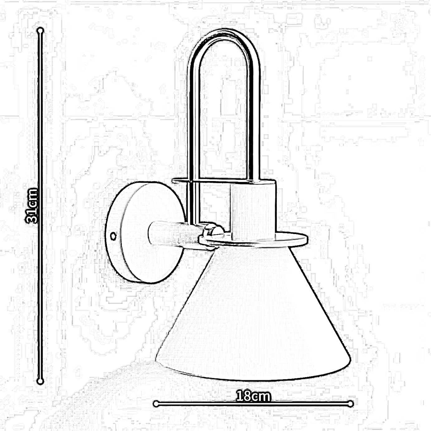 أبليك حائط معدن، 18*31 سم