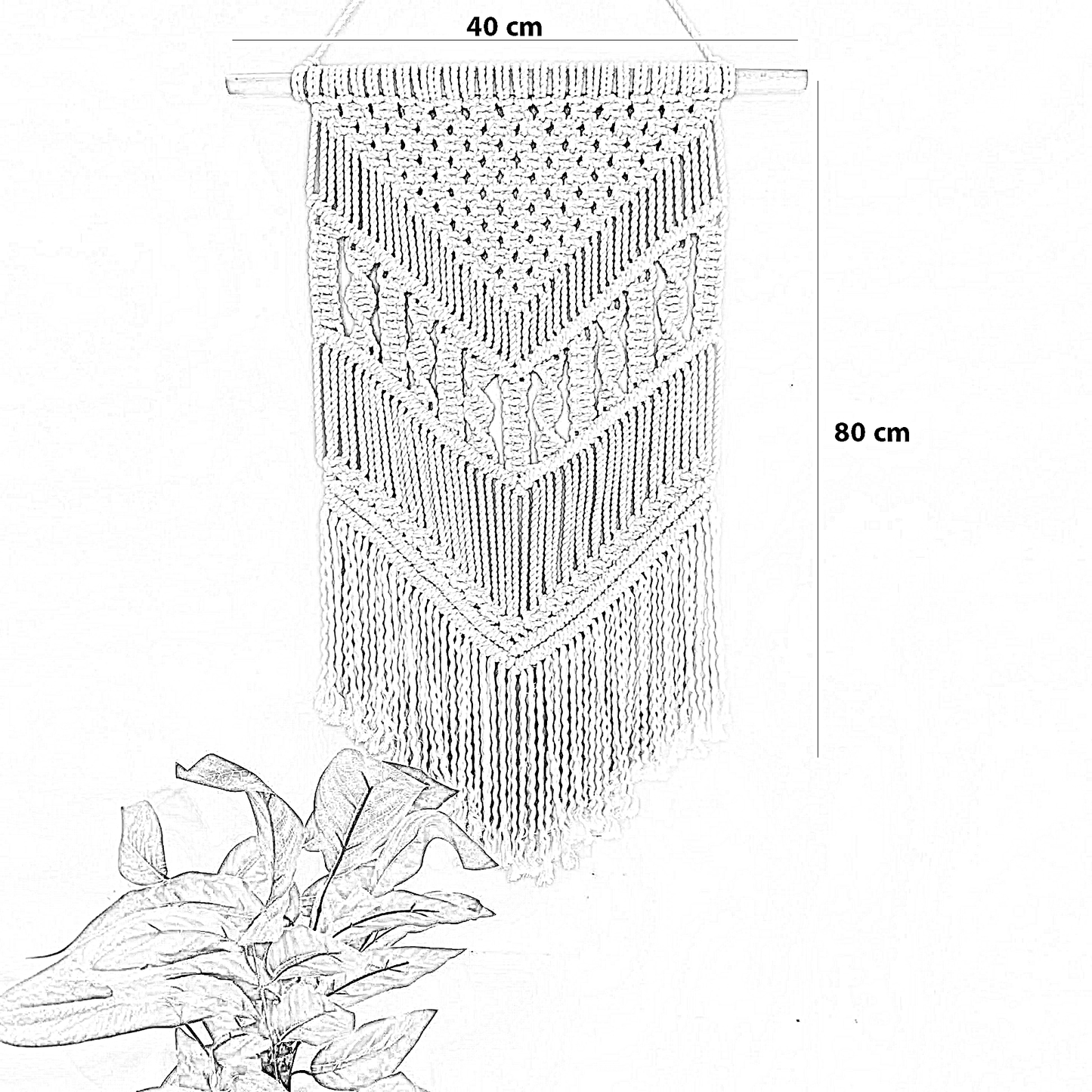 مكرمية حائط قطن، 40*80 سم