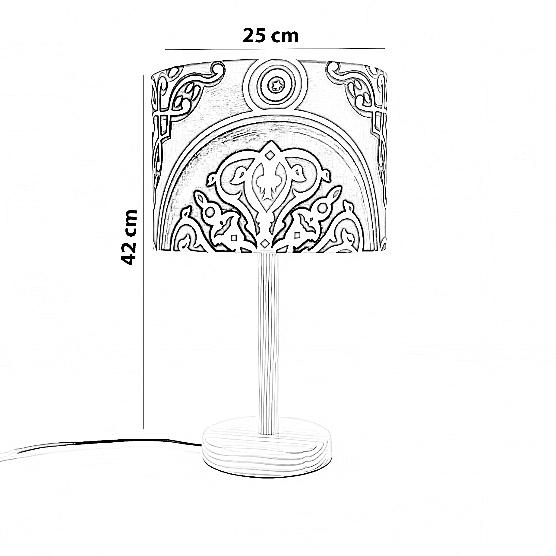 أباجورة رمضانية قماش، 25*42 سم