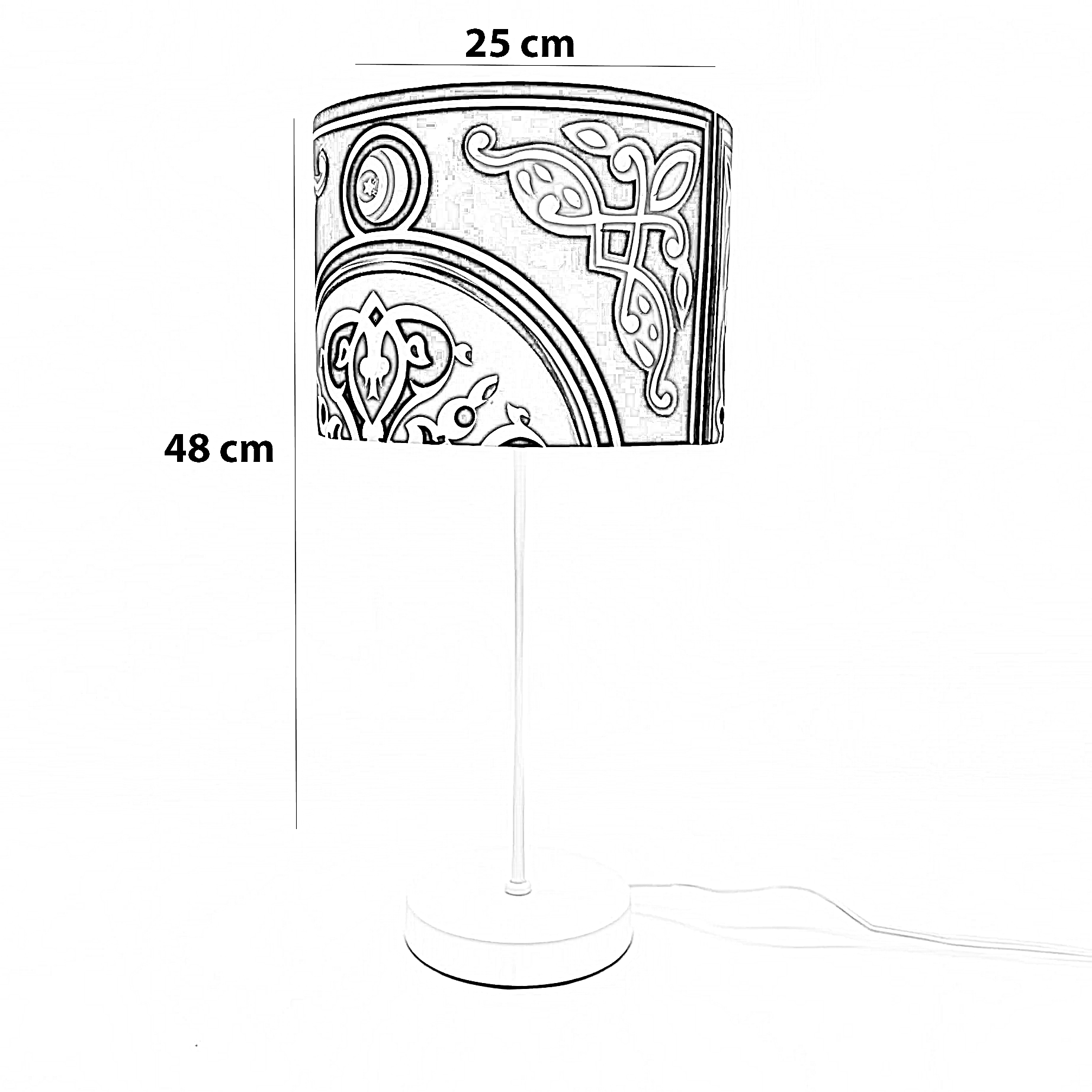 أباجورة رمضانية قماش، 25*48 سم