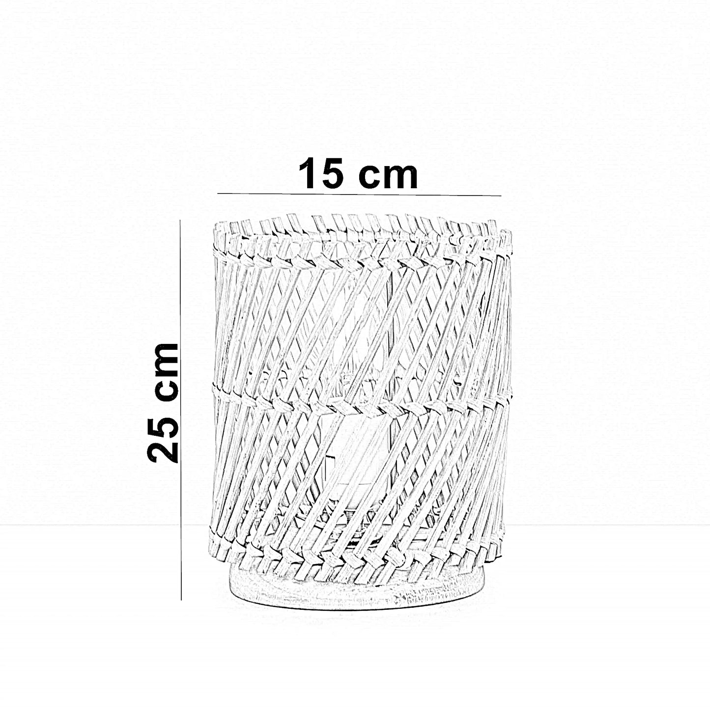 أباجورة خيزران، 15*25 سم