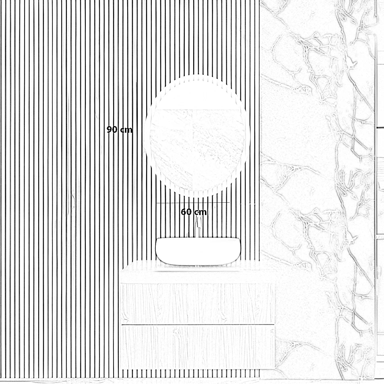 مرايا ليد، 60*90 سم