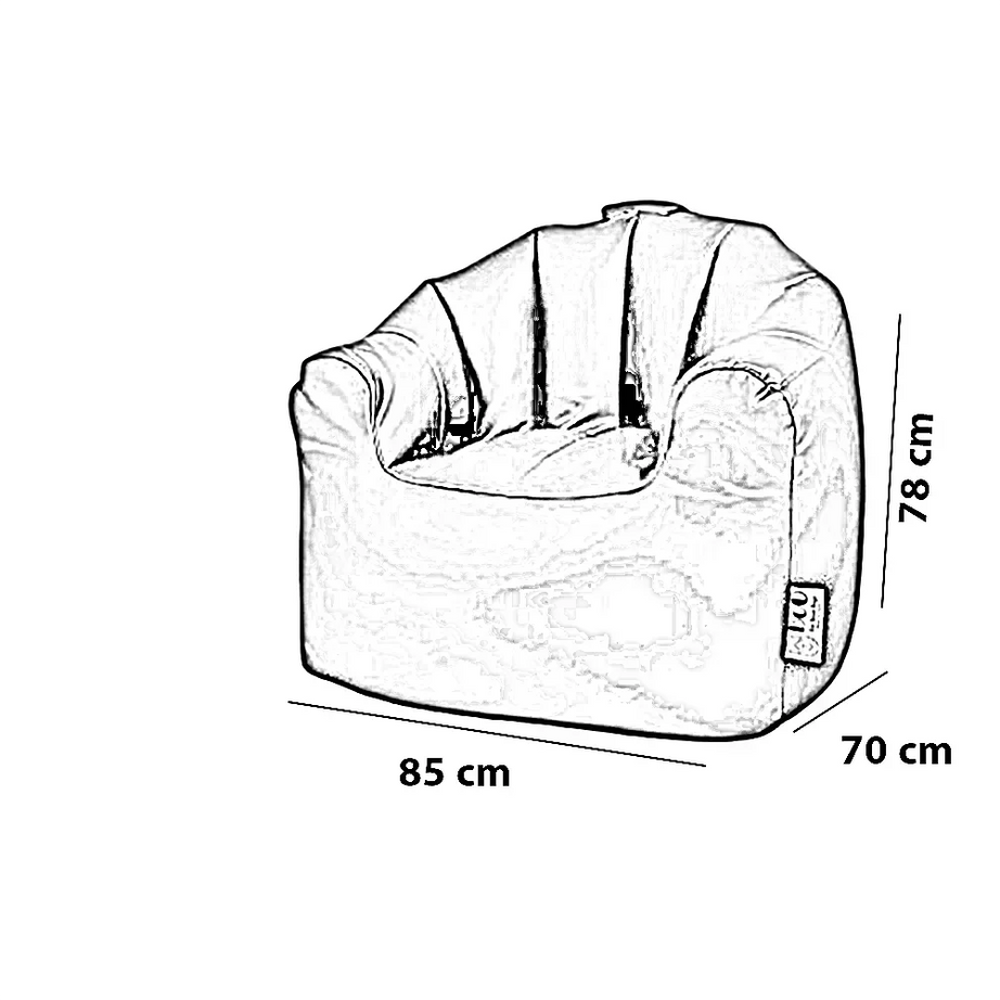 بين باج جلد، 85*70*78 سم - أسود
