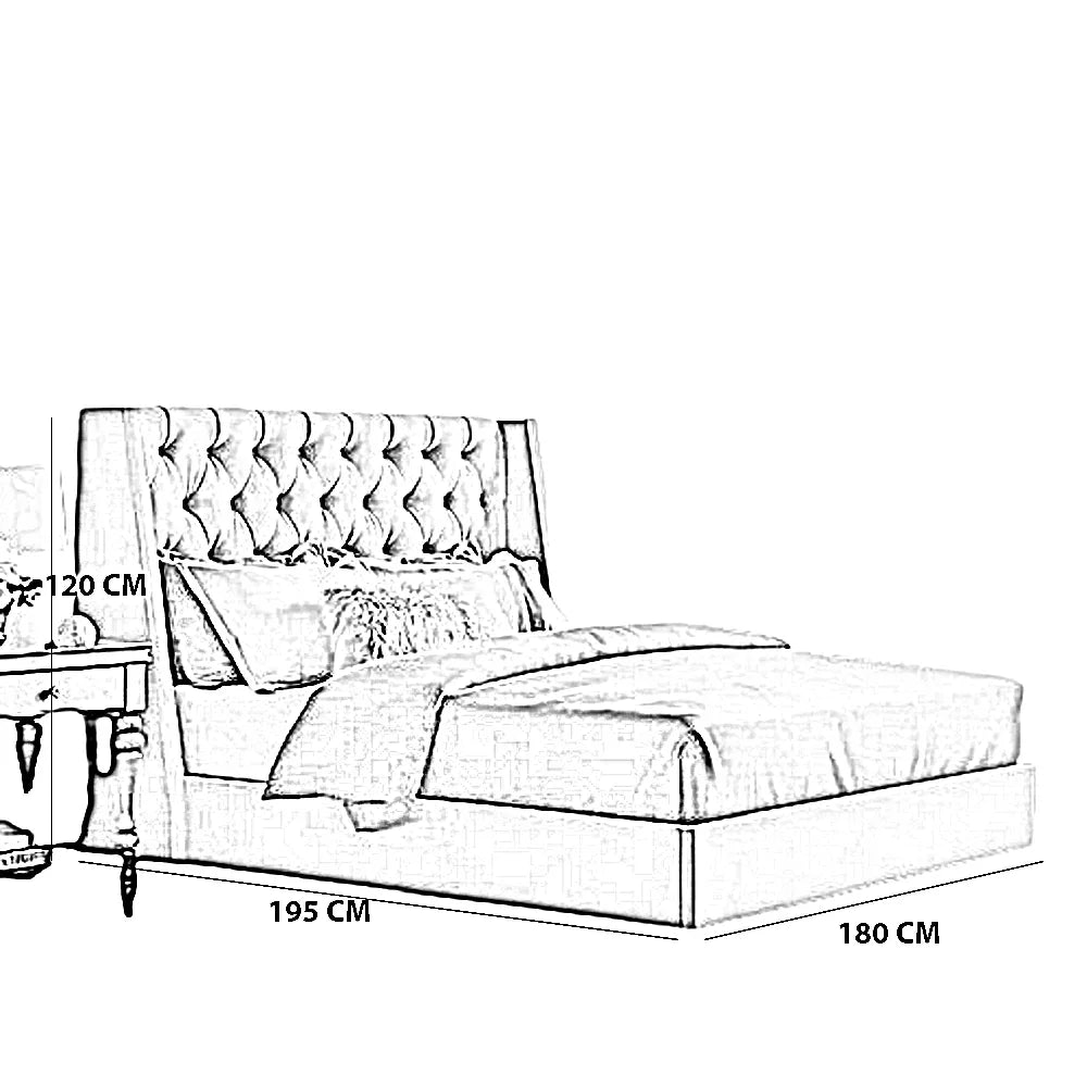 سرير سوبر كينج خشب موسكي، 180*195*120 سم