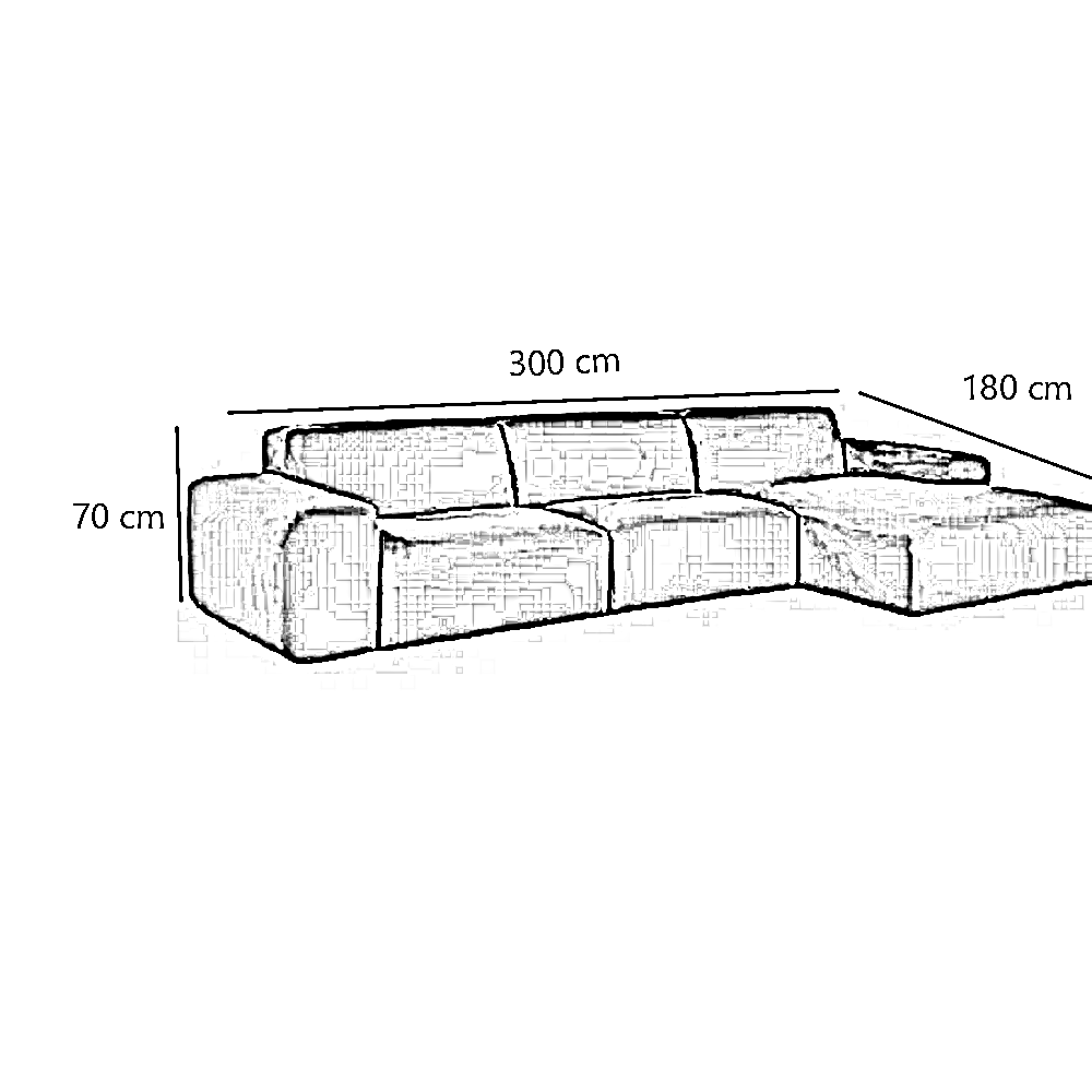 ركنة خشب زان أحمر، 300*180*70 سم