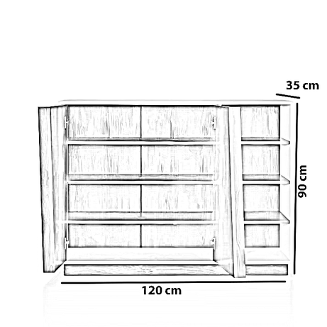 جزامة خشب ام دي اف، 120*35*90 سم