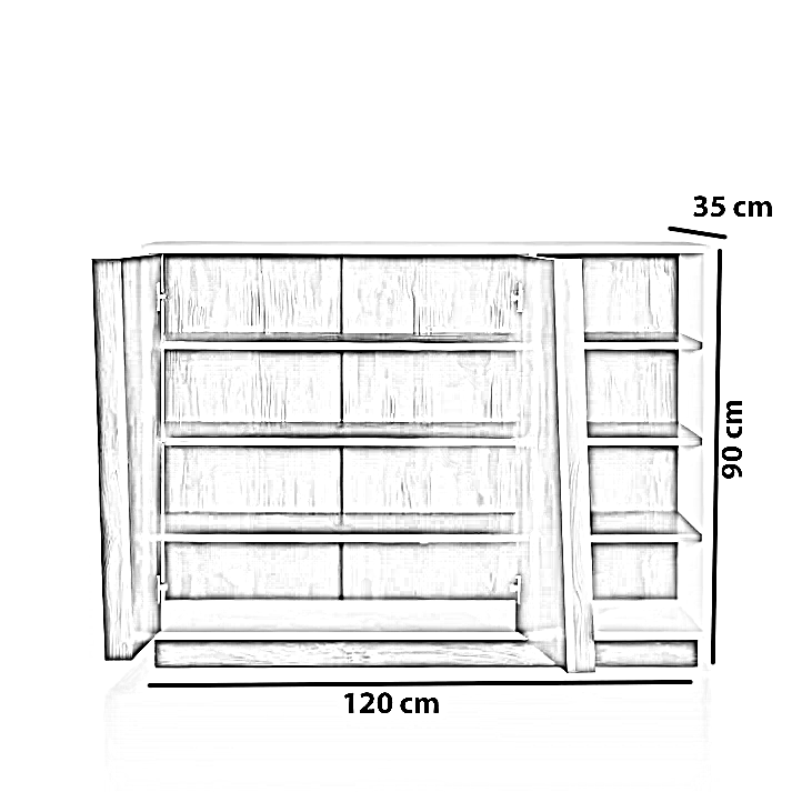 جزامة خشب ام دي اف، 120*35*90 سم