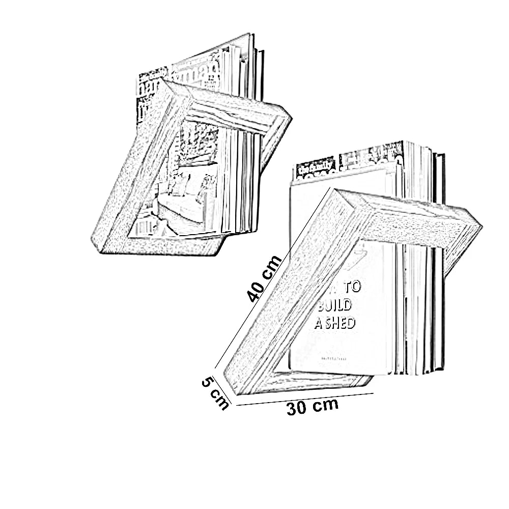 رف حائط خشب موسكي، 30*5*40 سم - قطعتين