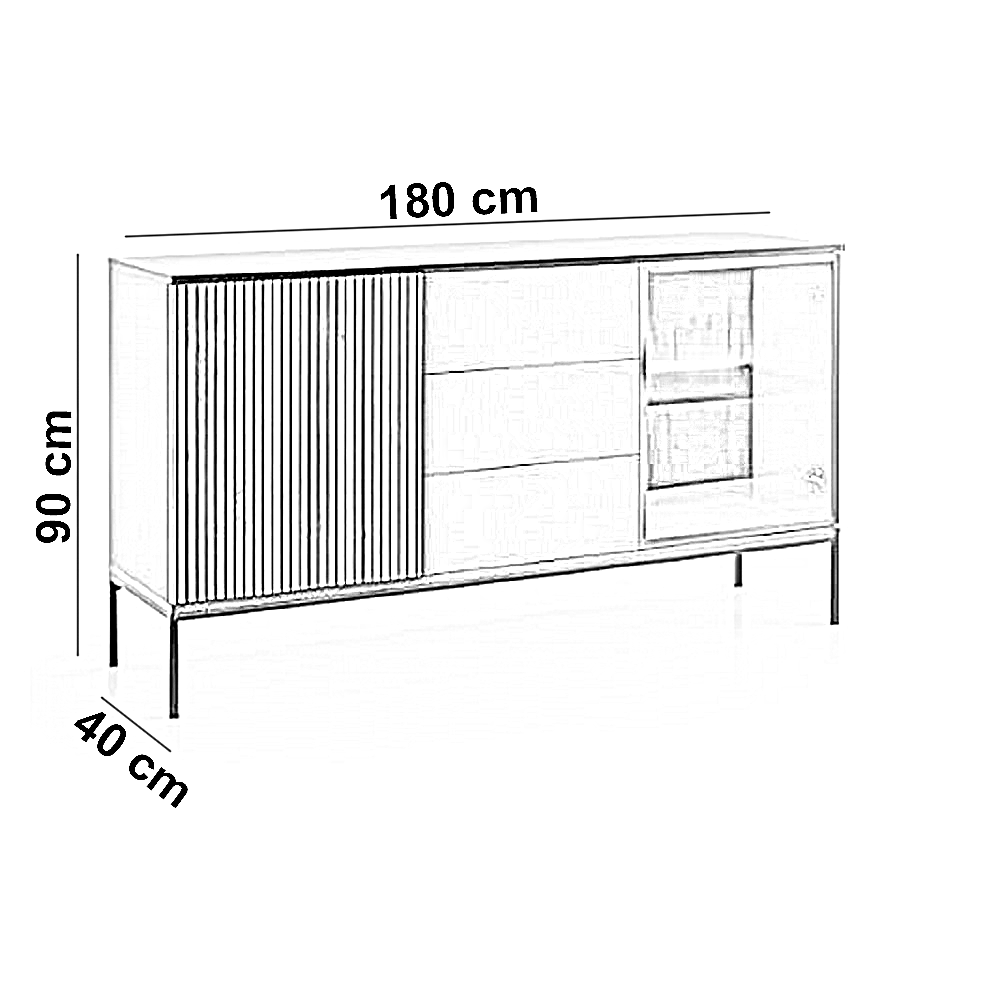 بوفيه خشب ام دي اف، 180*40*90 سم