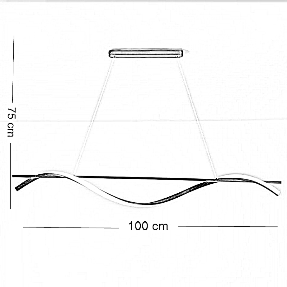 نجفة معدن و رابر، 100*75 سم- أسود