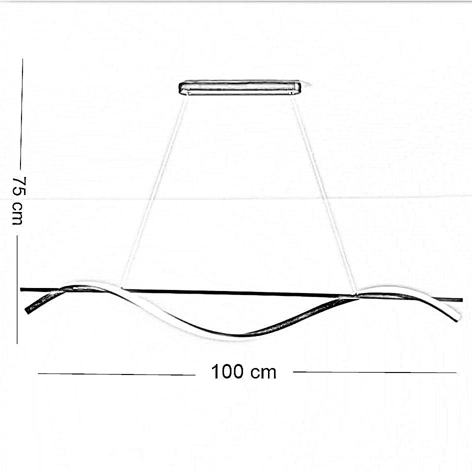 نجفة معدن و رابر، 100*75 سم- أسود