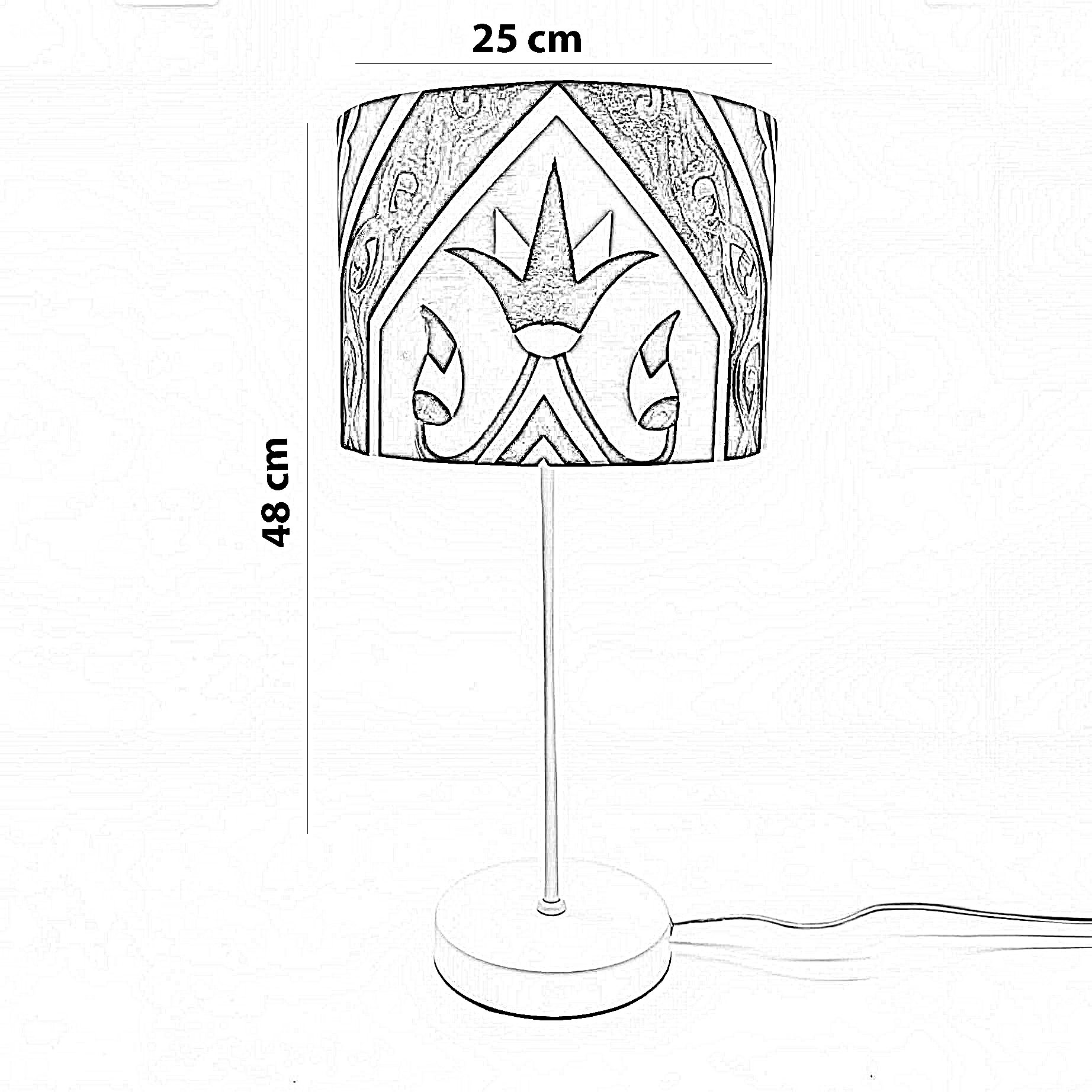 أباجورة رمضانية قماش، 25*48 سم