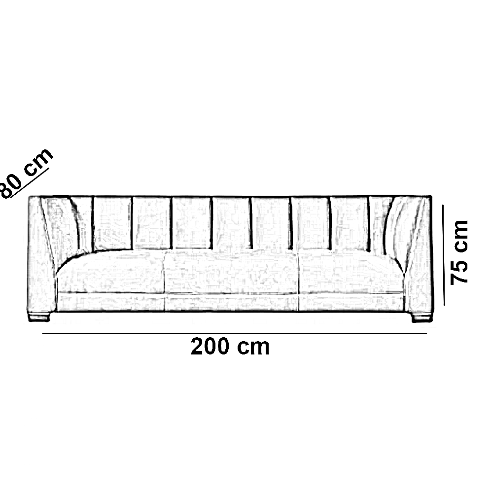 كنبة خشب زان أحمر، 200*80*75 سم