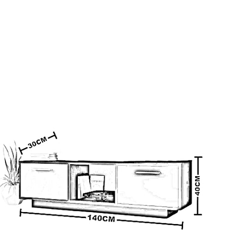 ترابيزة تليفزيون ام دي اف، 140*30*40 سم