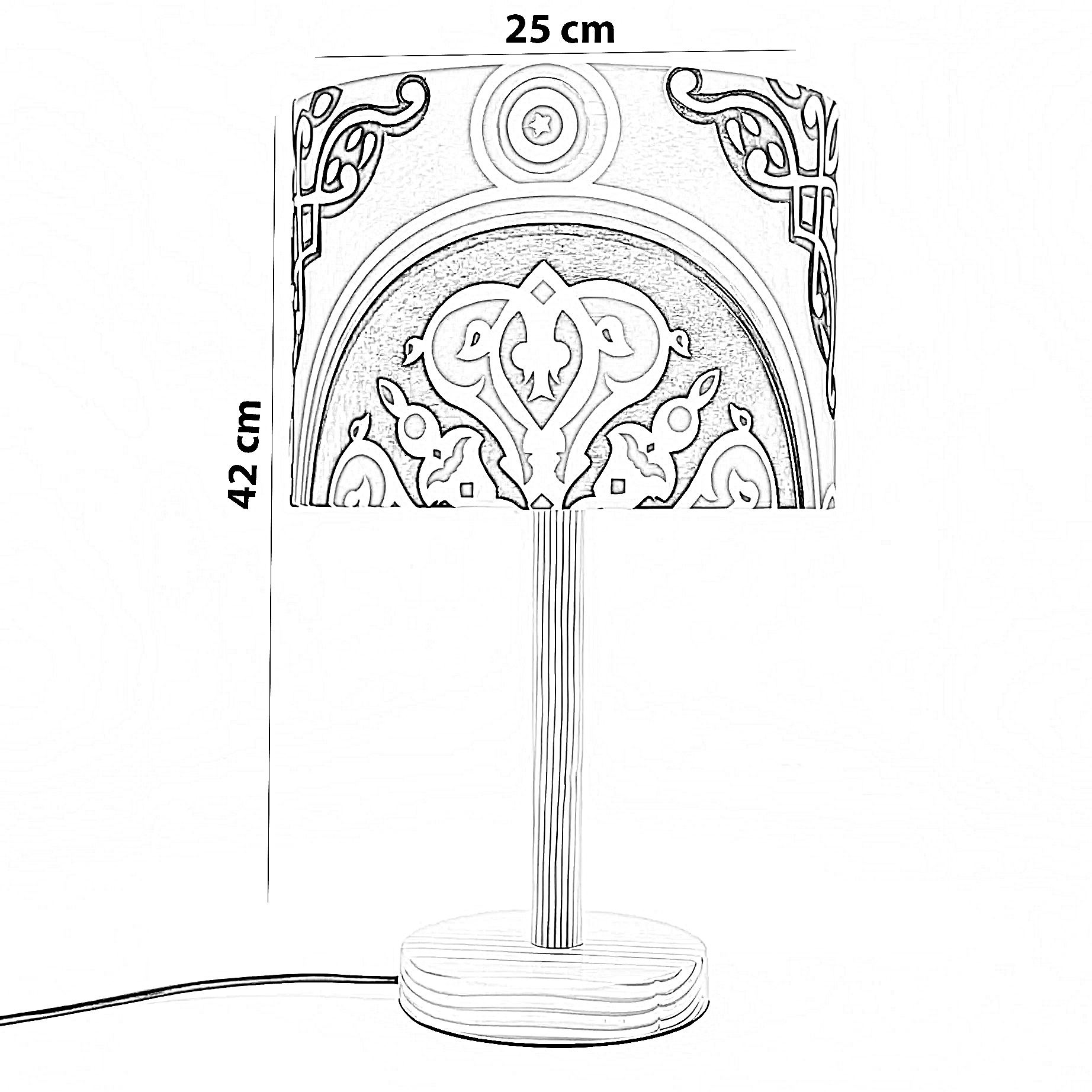 أباجورة رمضانية قماش، 25*42 سم