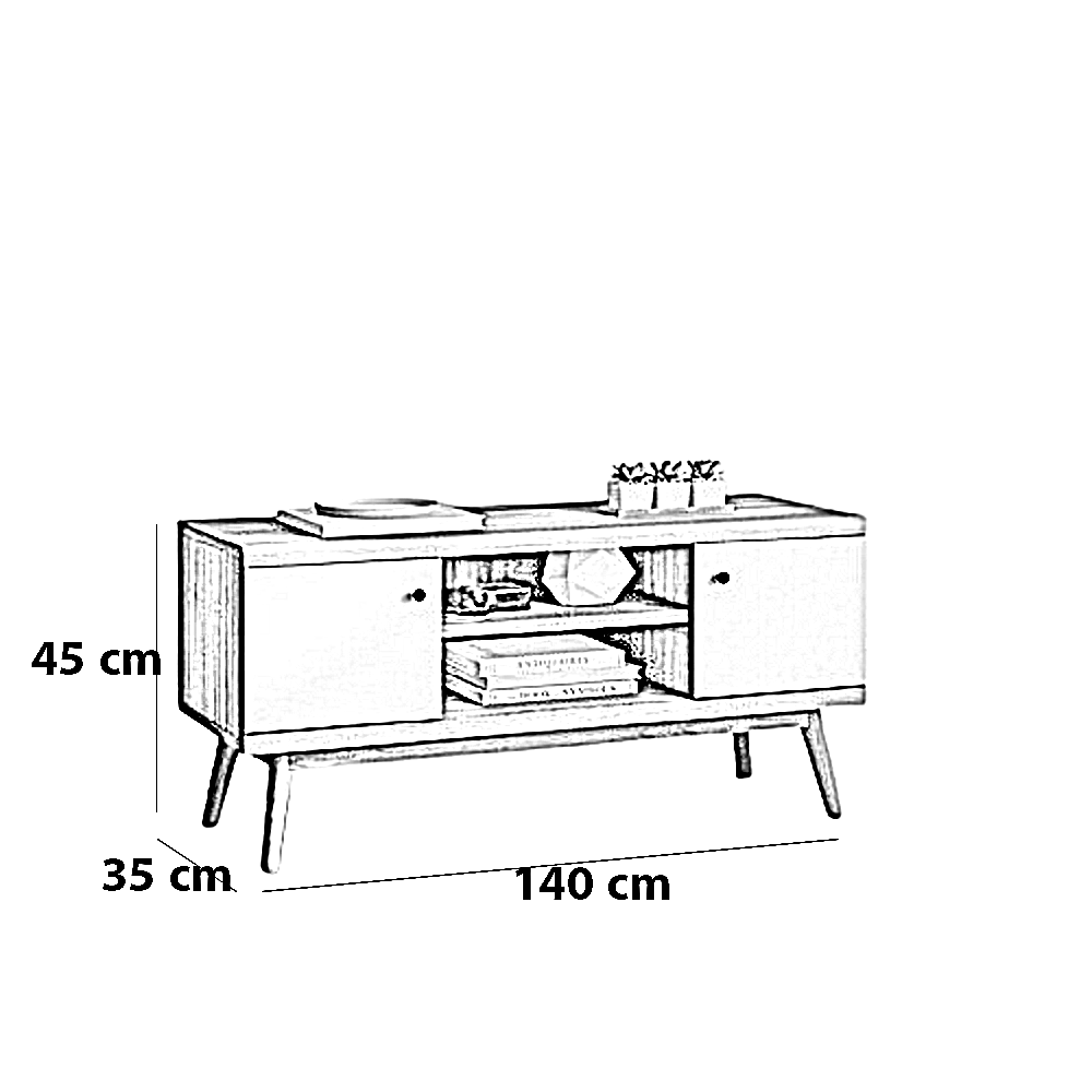 ترابيزة تليفزيون خشب ام دي اف، 140*35*45 سم