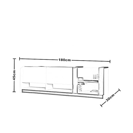 ترابيزة تليفزيون ام دي اف، 180*30*45 سم