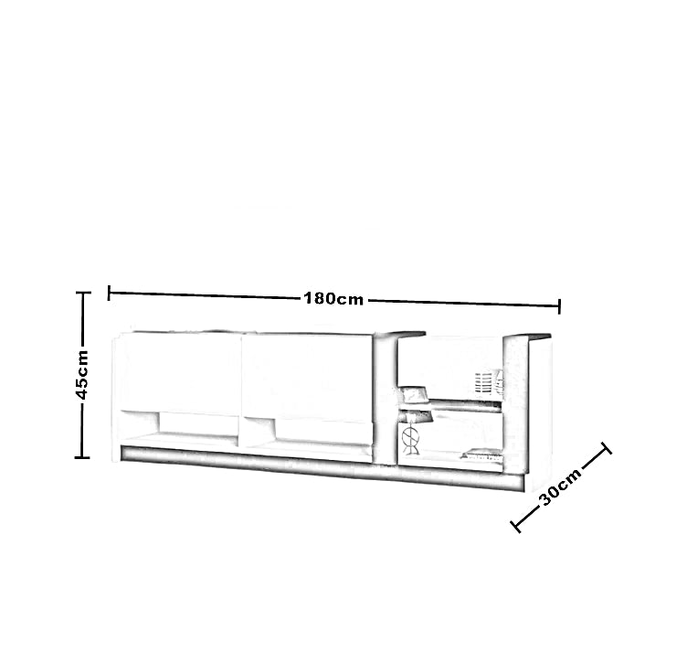 ترابيزة تليفزيون ام دي اف، 180*30*45 سم