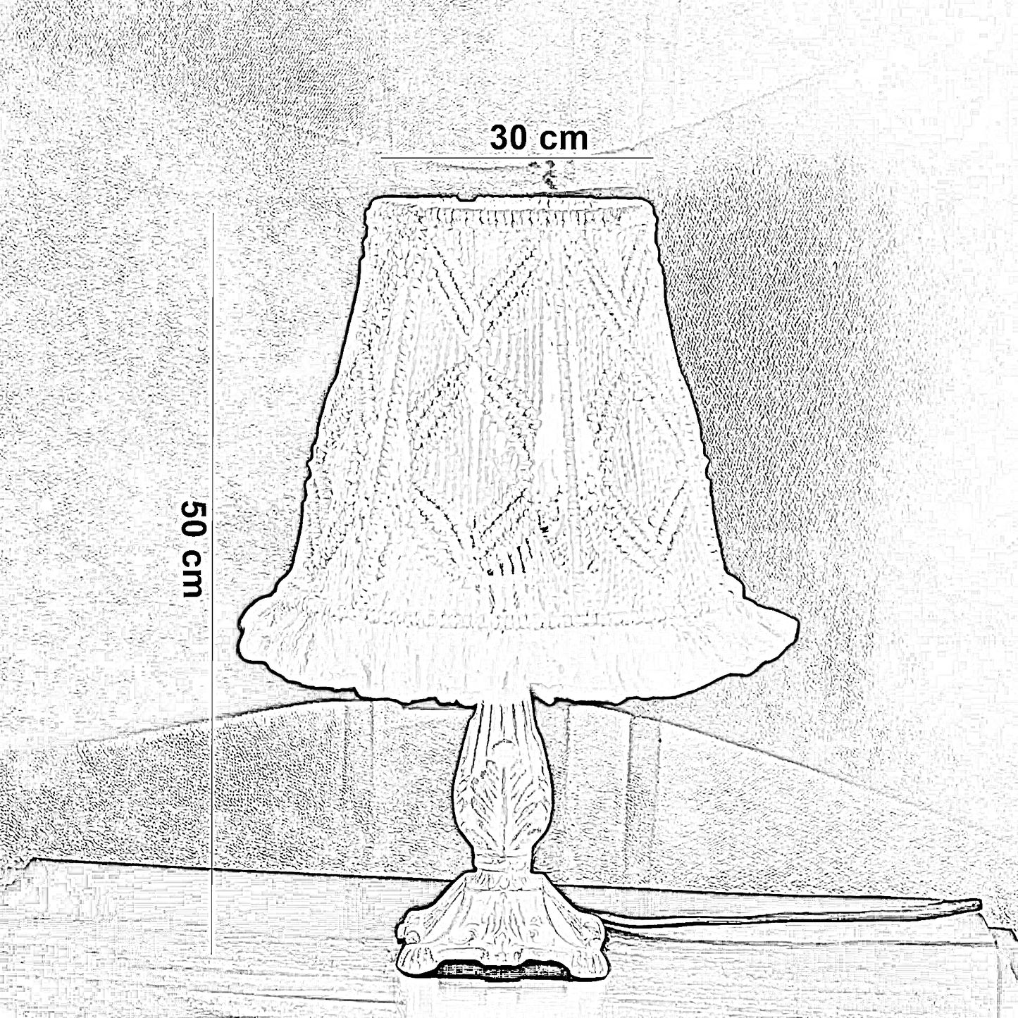 أباجورة ألمنيوم، 30*50 سم