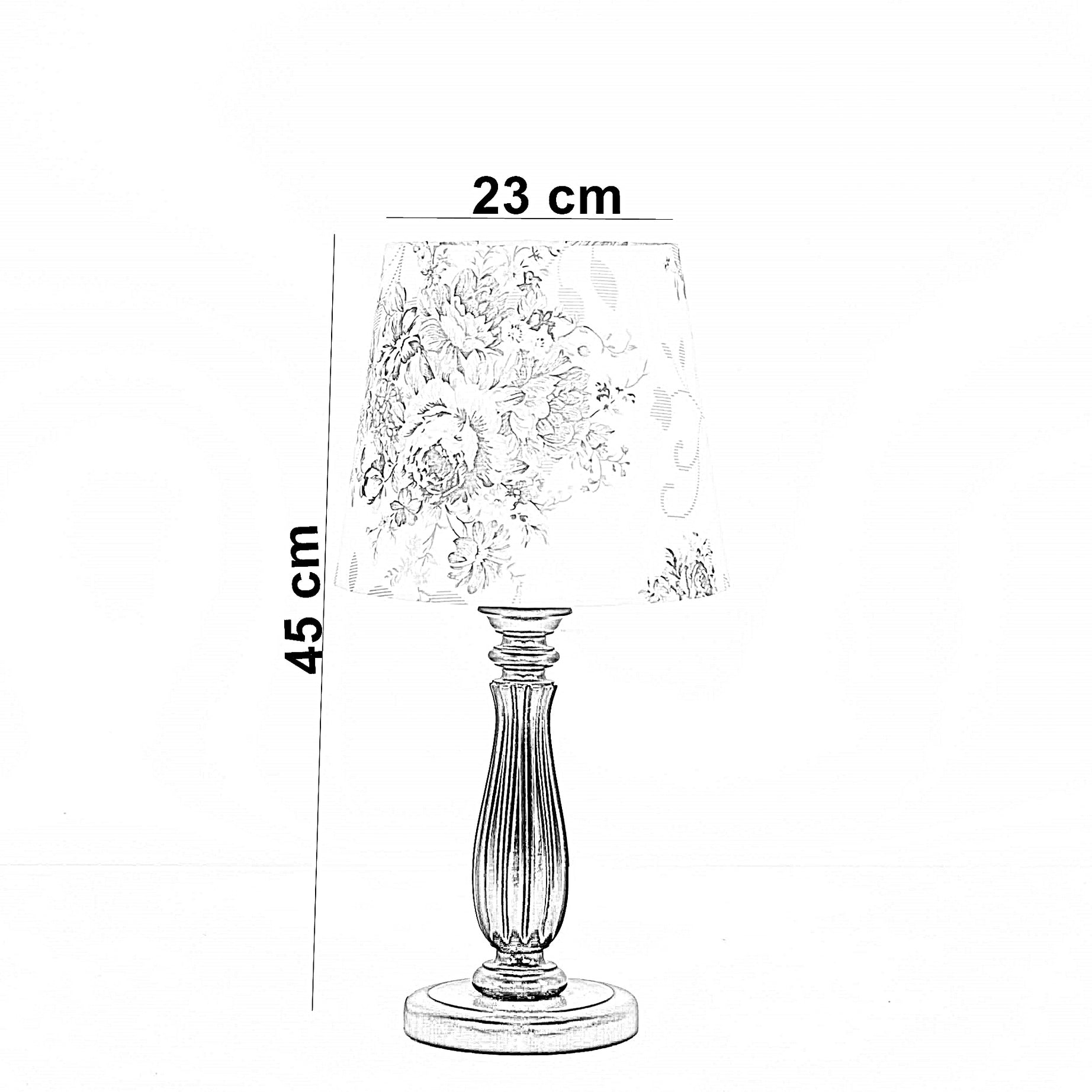 أباجورة خشب زان، 23*45 سم