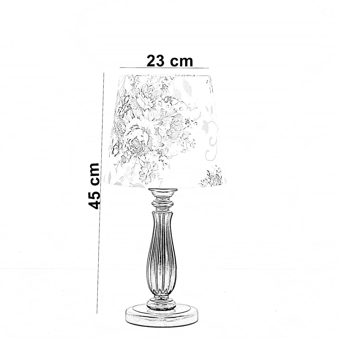 أباجورة خشب زان، 23*45 سم