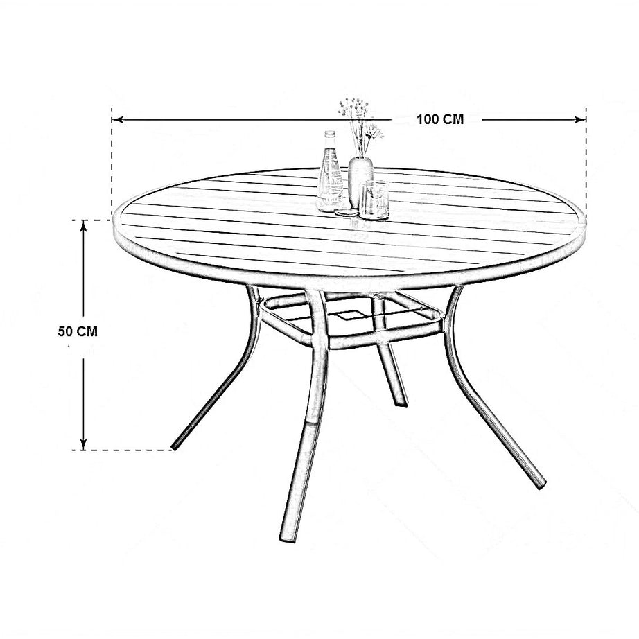 ترابيزة خارجية ستيل، 100*50 سم