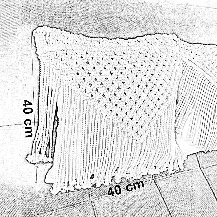 كوشن مكرمية قطن، 40*40 سم