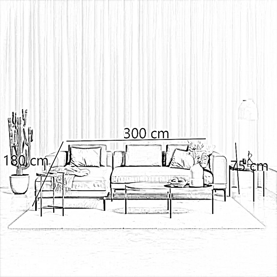 ركنة خشب زان أحمر، 300*180*75 سم