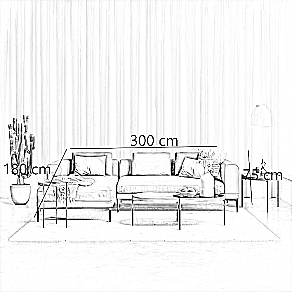 ركنة خشب زان أحمر، 300*180*75 سم