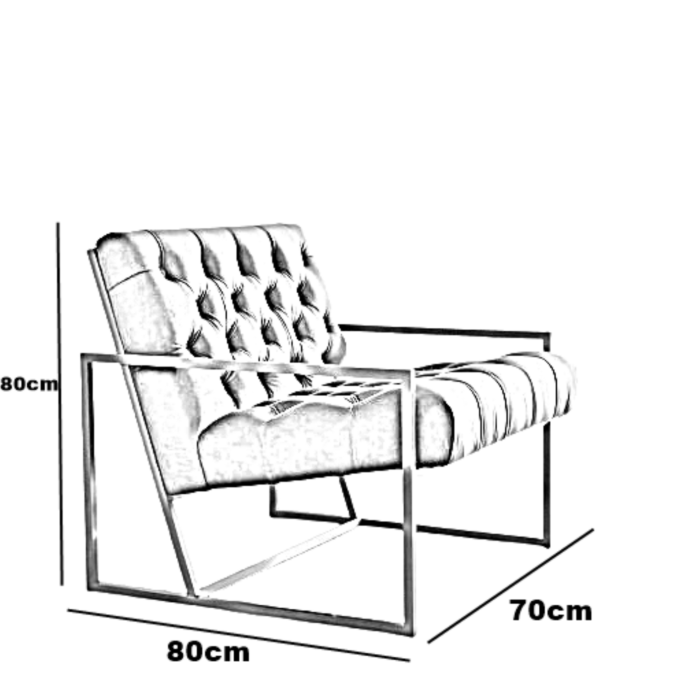 كرسي استرخاء معدن، 70*80*80 سم