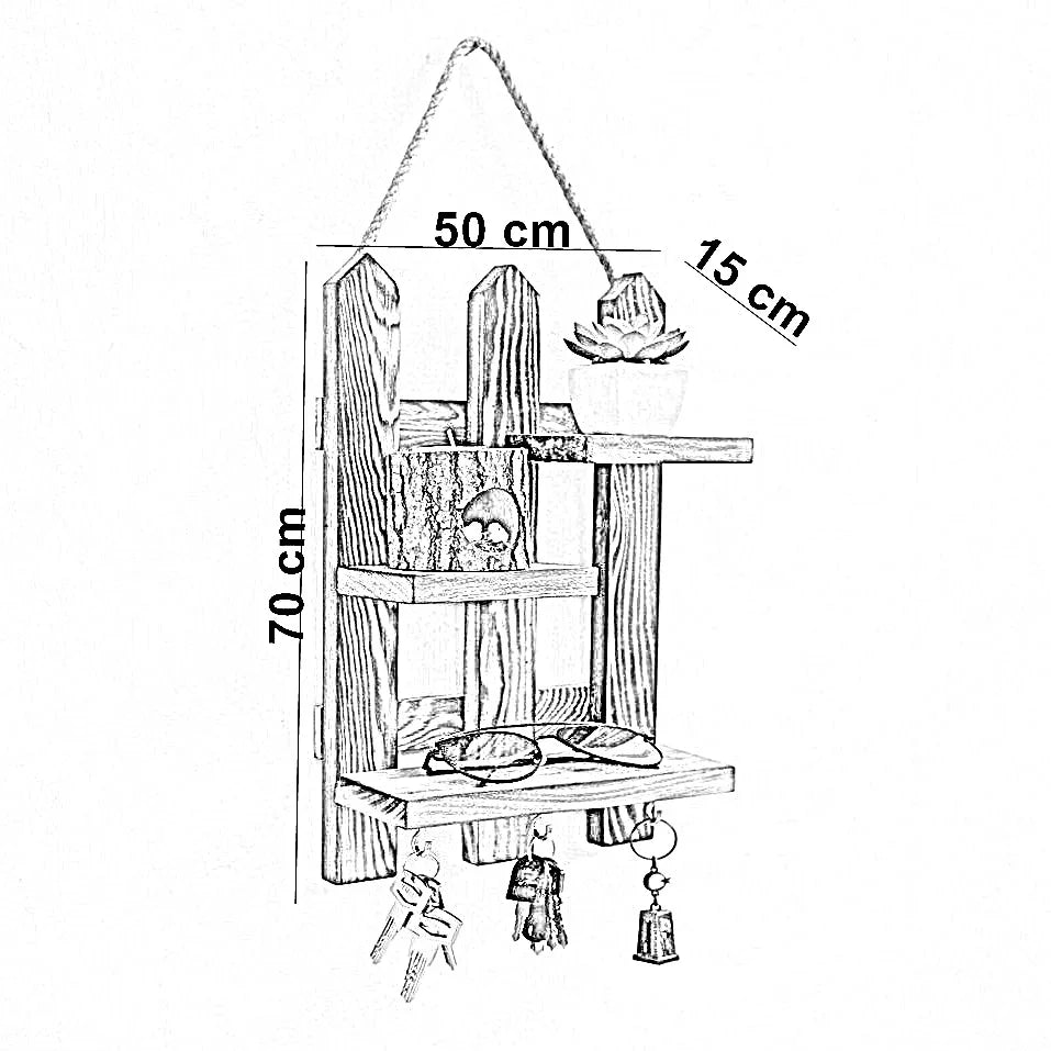 وحدة أرفف خشب موسكي، 50*15*70 سم
