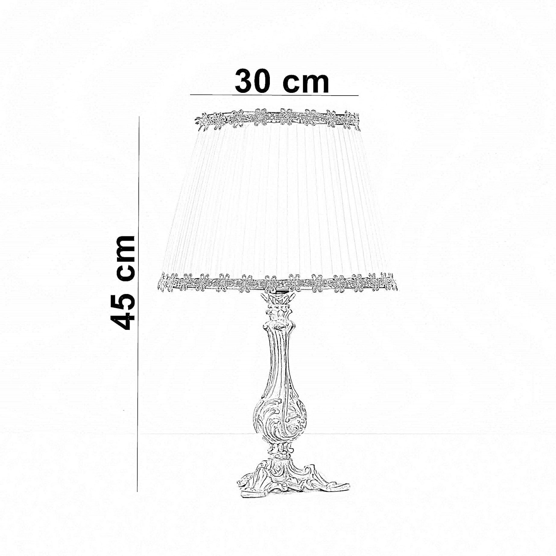 أباجورة ألمنيوم، 30*45 سم