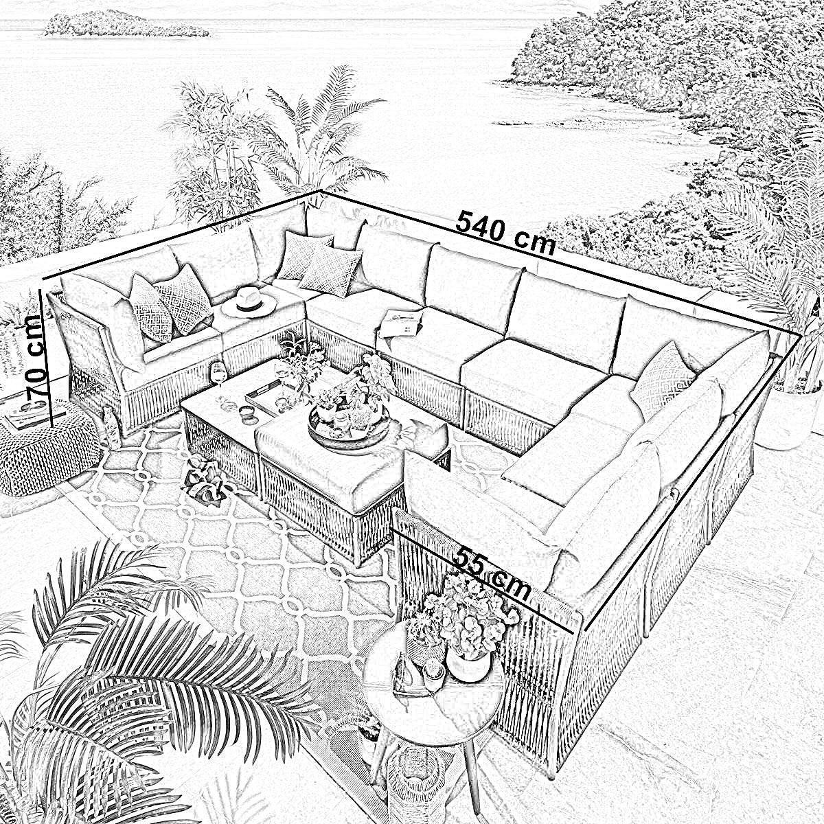 طقم خارجي ستيل و دوبار، 12 قطعة