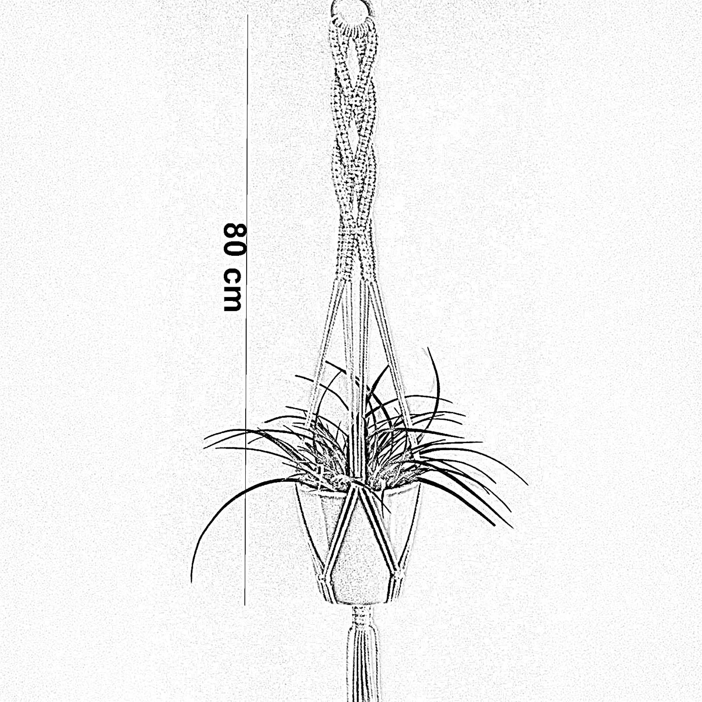 حامل اواني زرع مكرمية قطن، 80 سم