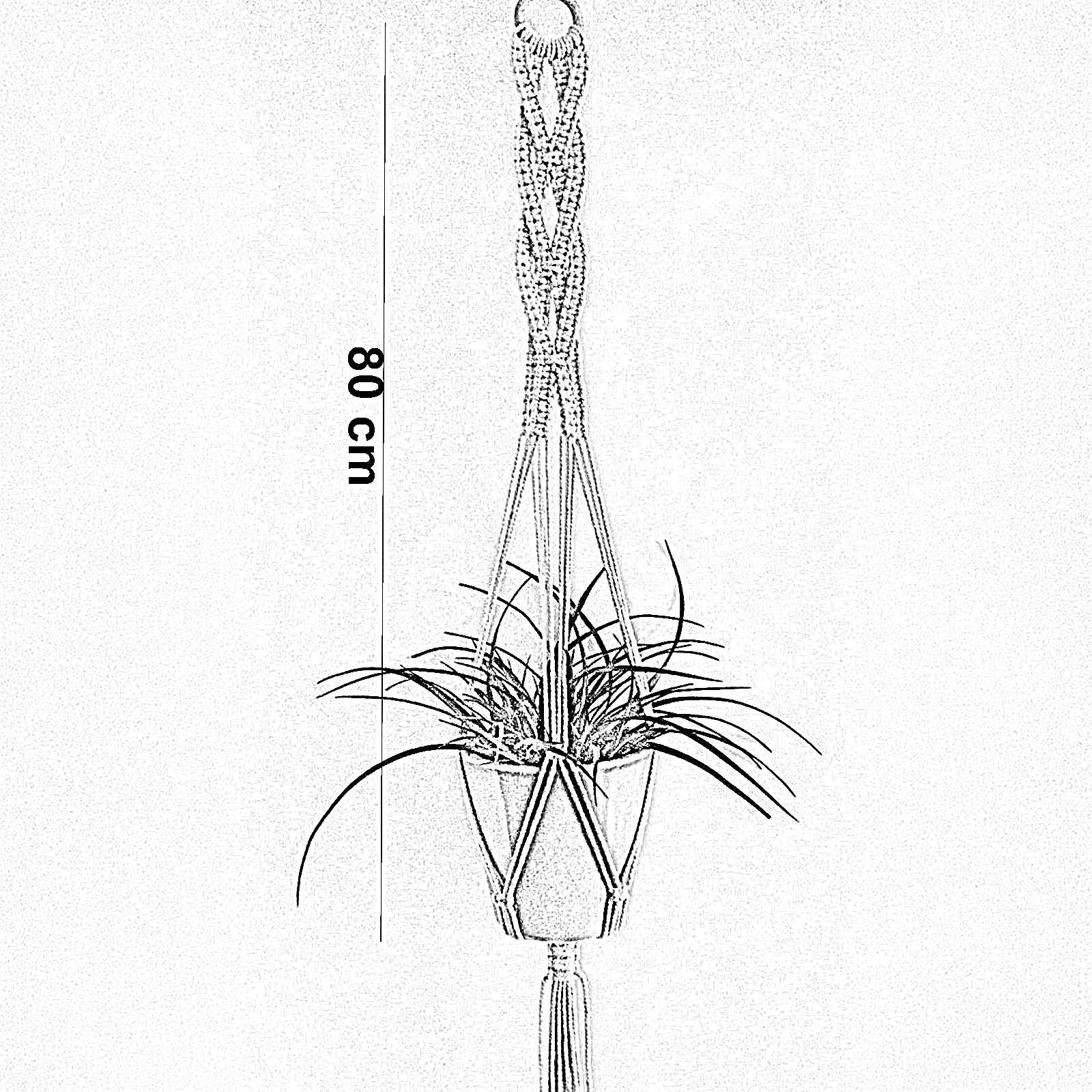 حامل اواني زرع مكرمية قطن، 80 سم