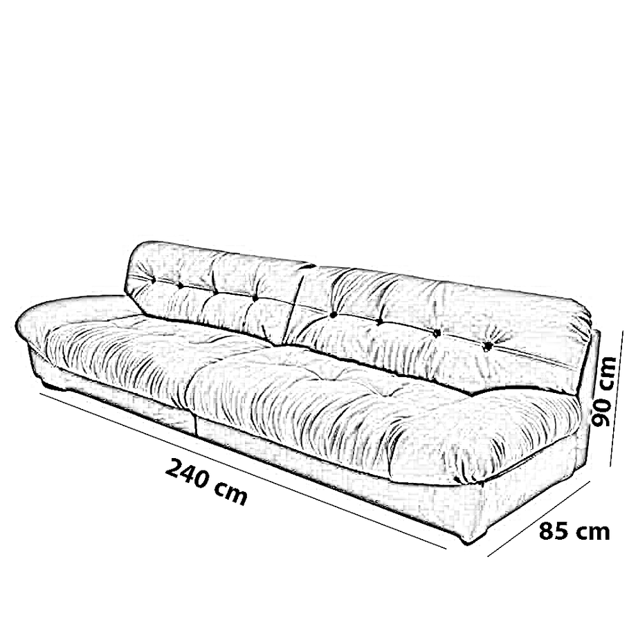 كنبة خشب زان، 240*85*90 سم