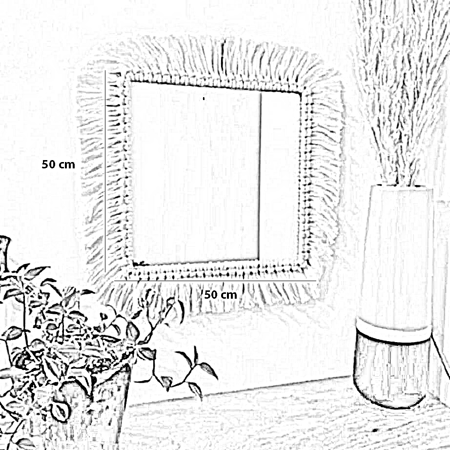 مرايا مكرمية، 50*50 سم