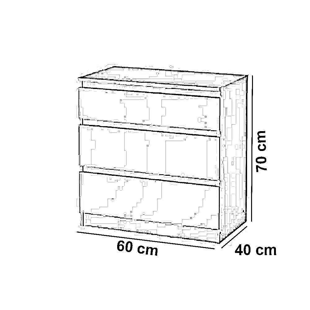 وحدة أدراج خشب ام دي اف، 60*40*70 سم