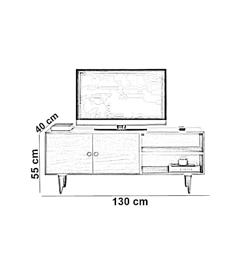 ترابيزة تليفزيون خشب كونتر، 130*40*55 سم