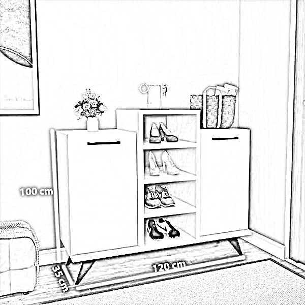 جزامة خشب ام دي اف اسباني، 120*35*100 سم