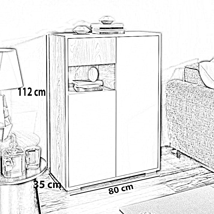 جزامة خشب ام دي اف، 80*35*112 سم