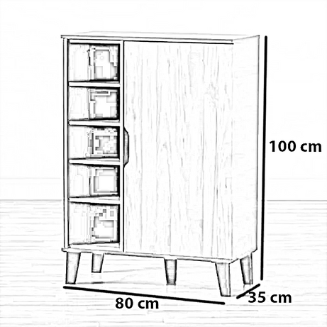 جزامة خشب ام دي اف اسباني، 80*35*100 سم