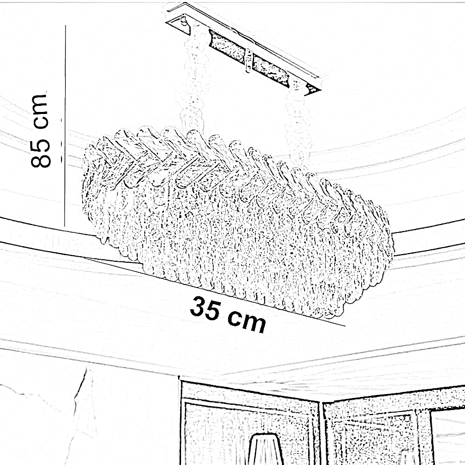 نجفة معدن و كريستال، 35*85 سم - ذهبي