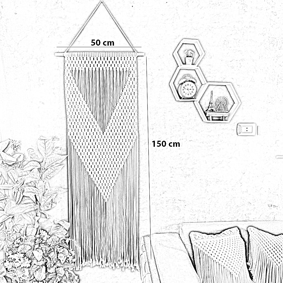 مكرمية حائط قطن و موسكي، 50*150 سم