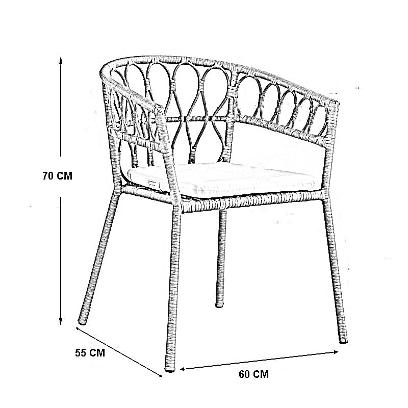 طقم سفرة خارجي ستيل و راتان، 5 قطع