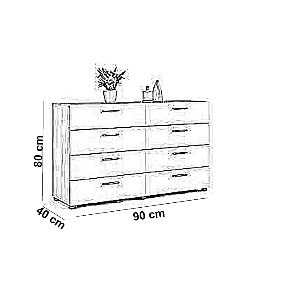 وحدة أدراج خشب ام دي اف، 90*40*80 سم