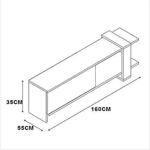 ترابيزة تليفزيون ام دي اف، 140*55*35 سم
